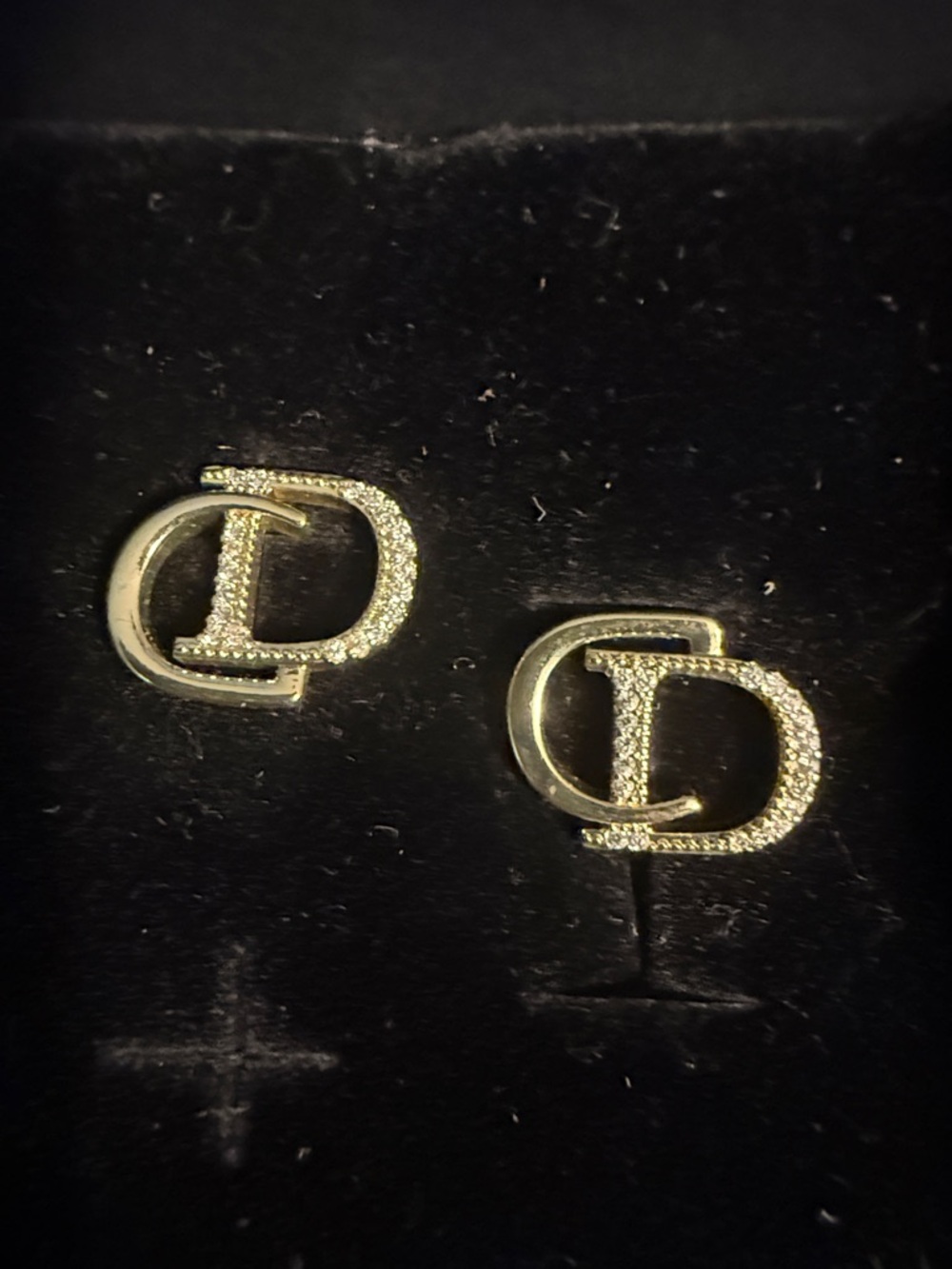 Dior CD Logo Metal Stud Earings - Picture 3 of 3